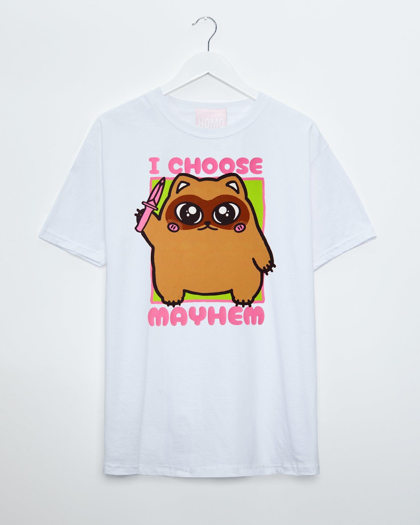 I choose mayhem - white tshirt - HOMOLONDON