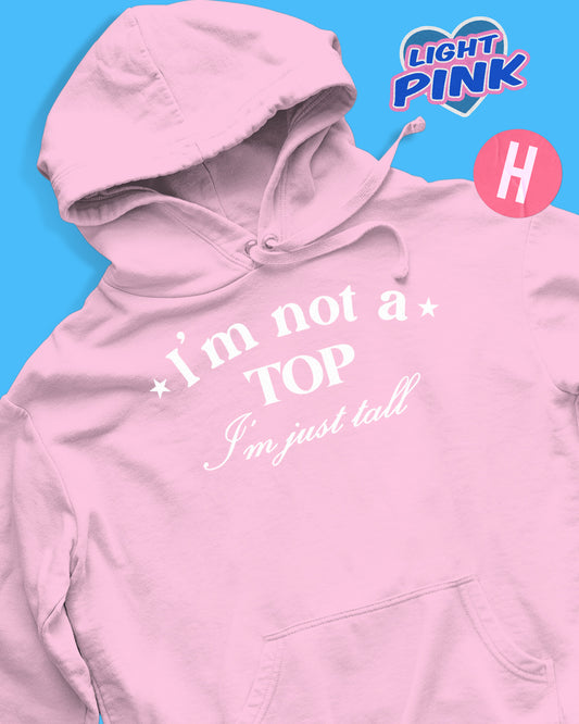 I'm not a top, i'm just short soft style hoodie - light pink