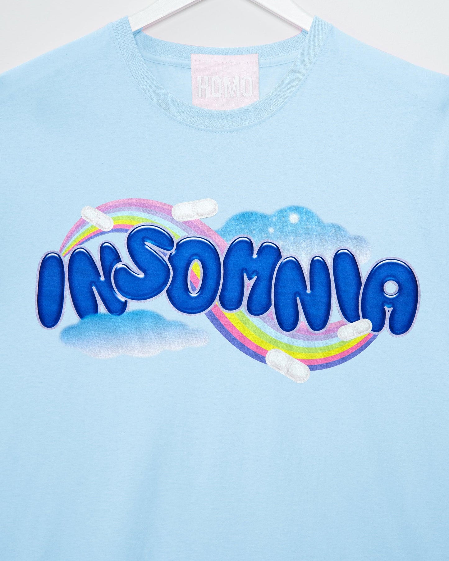 Insomnia - light pink tshirt - HOMOLONDON