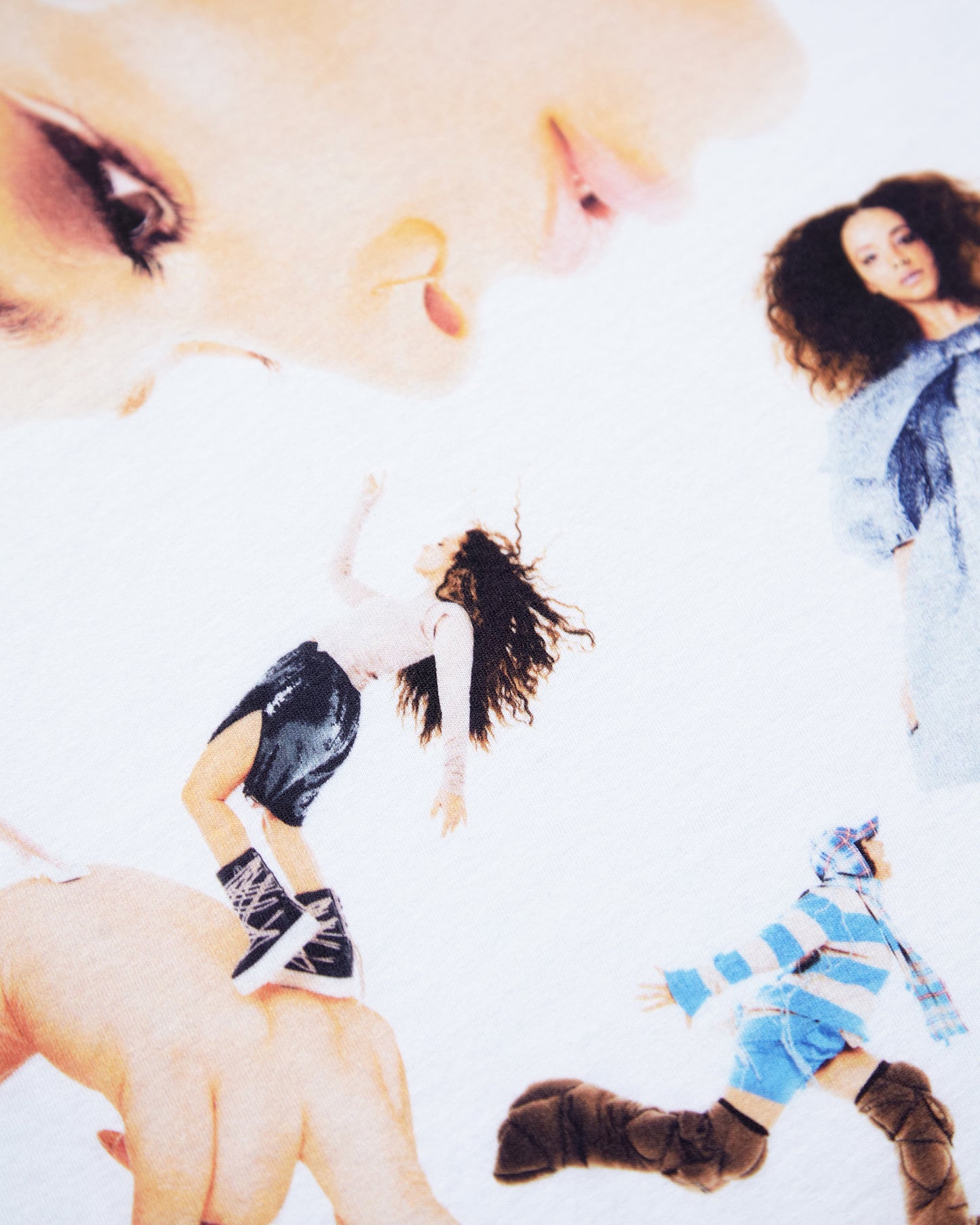 Official Jade: That's Showbiz Baby white low cut cropped tee