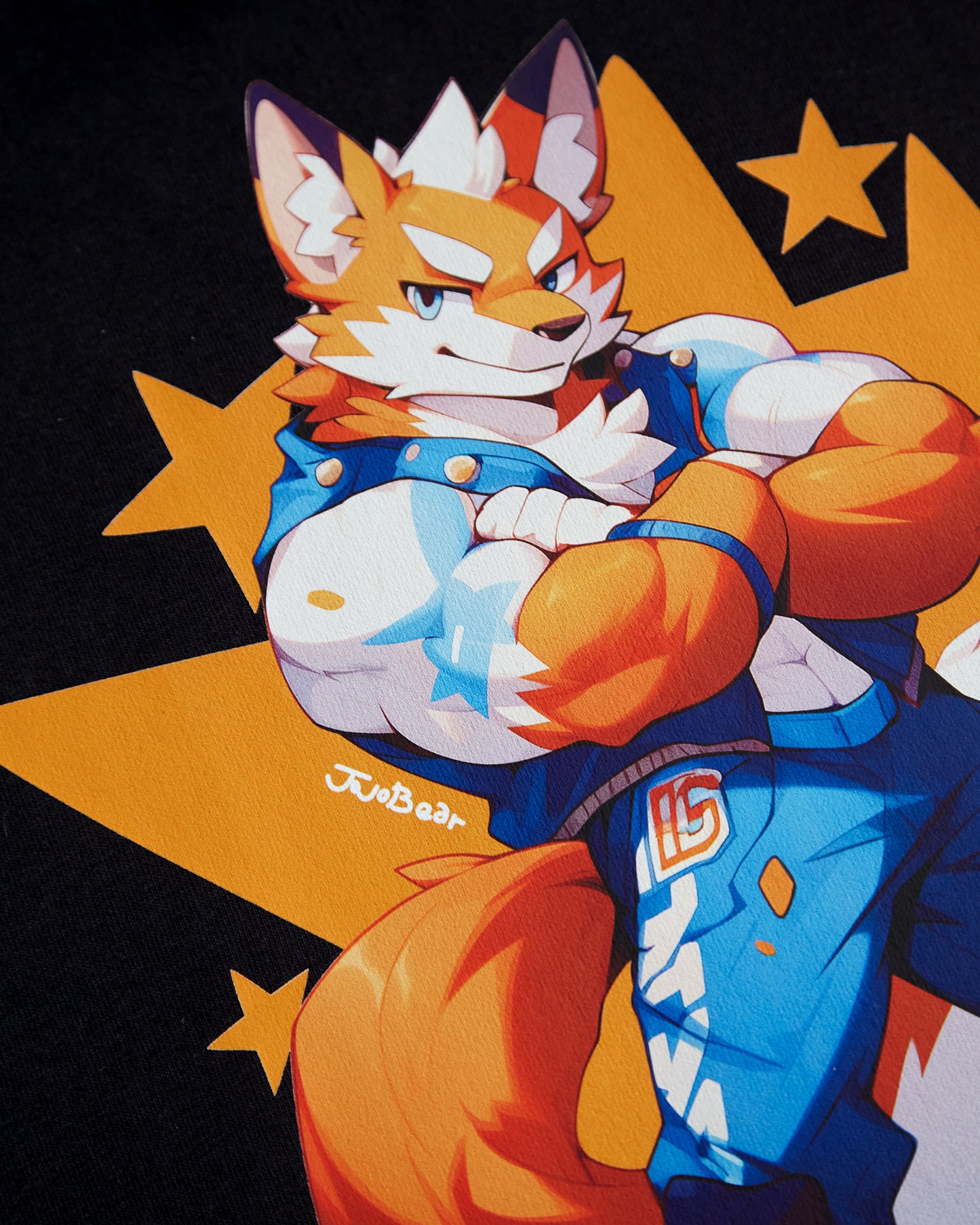 Space furries: Flash the Space ranger on black, sleeveless crop top