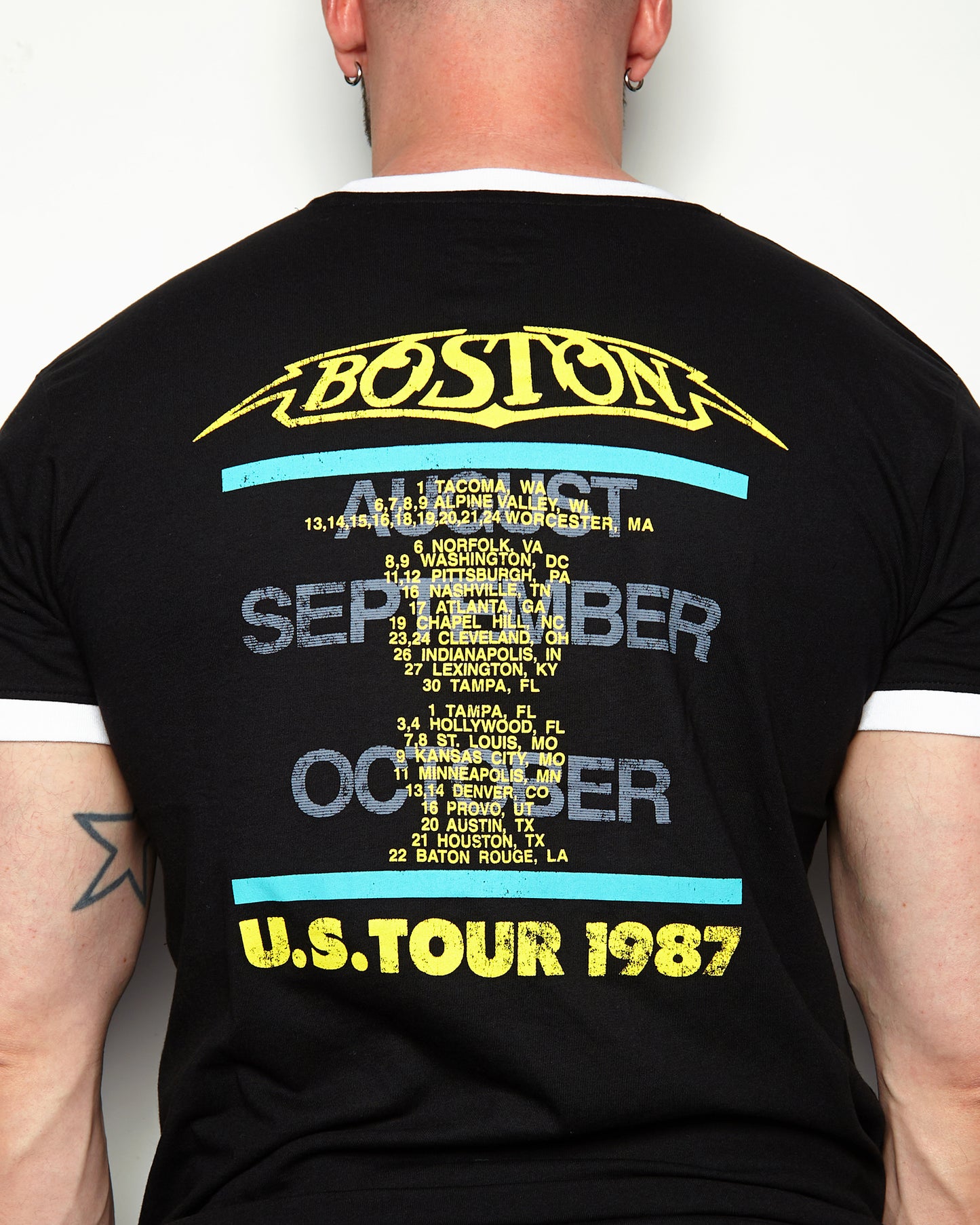 Boston Unisex Ringer T-Shirt: US Tour '87  (front & back print)
