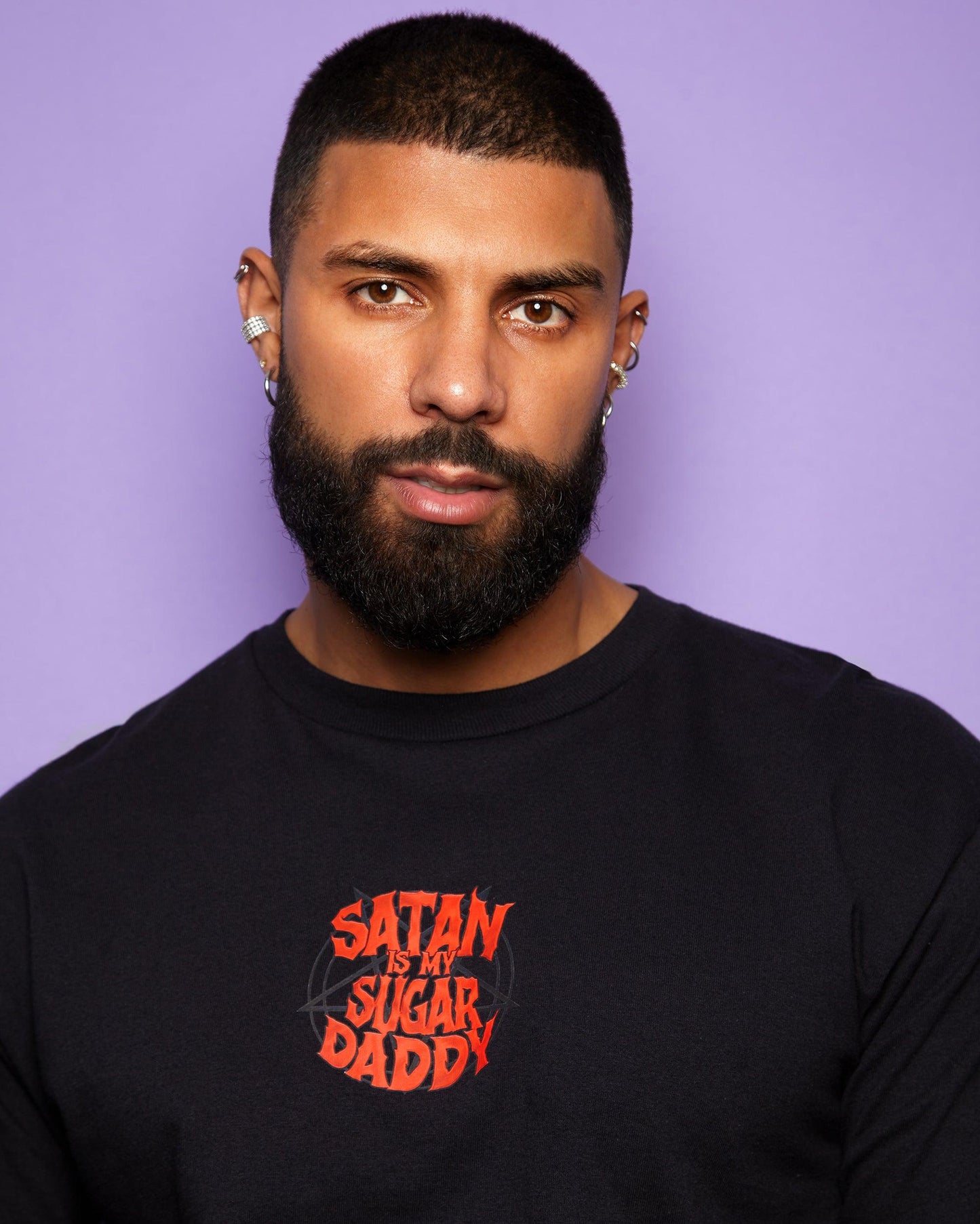 Satan is my sugar daddy on black long sleeve tee