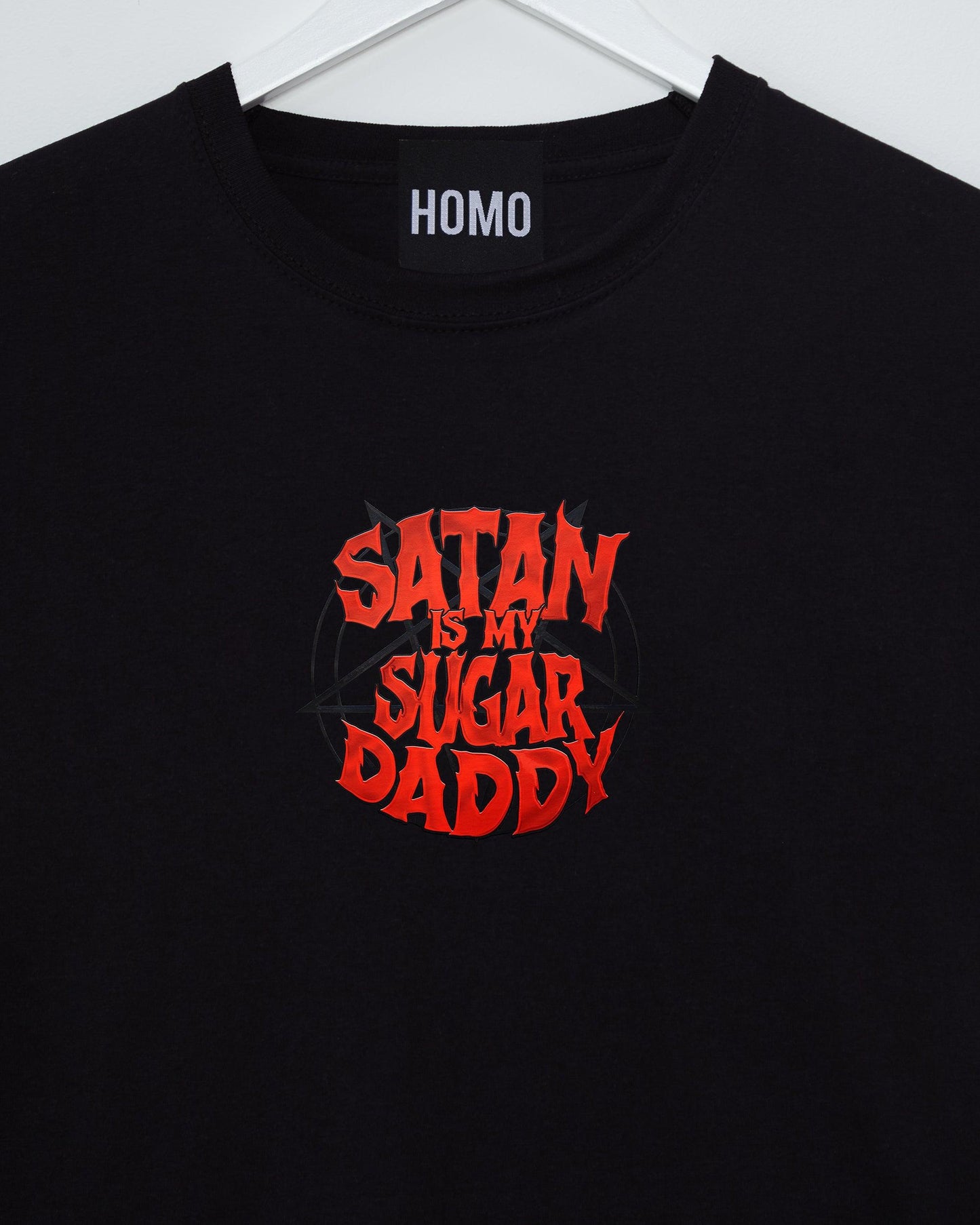 Satan is my sugar daddy on black long sleeve tee