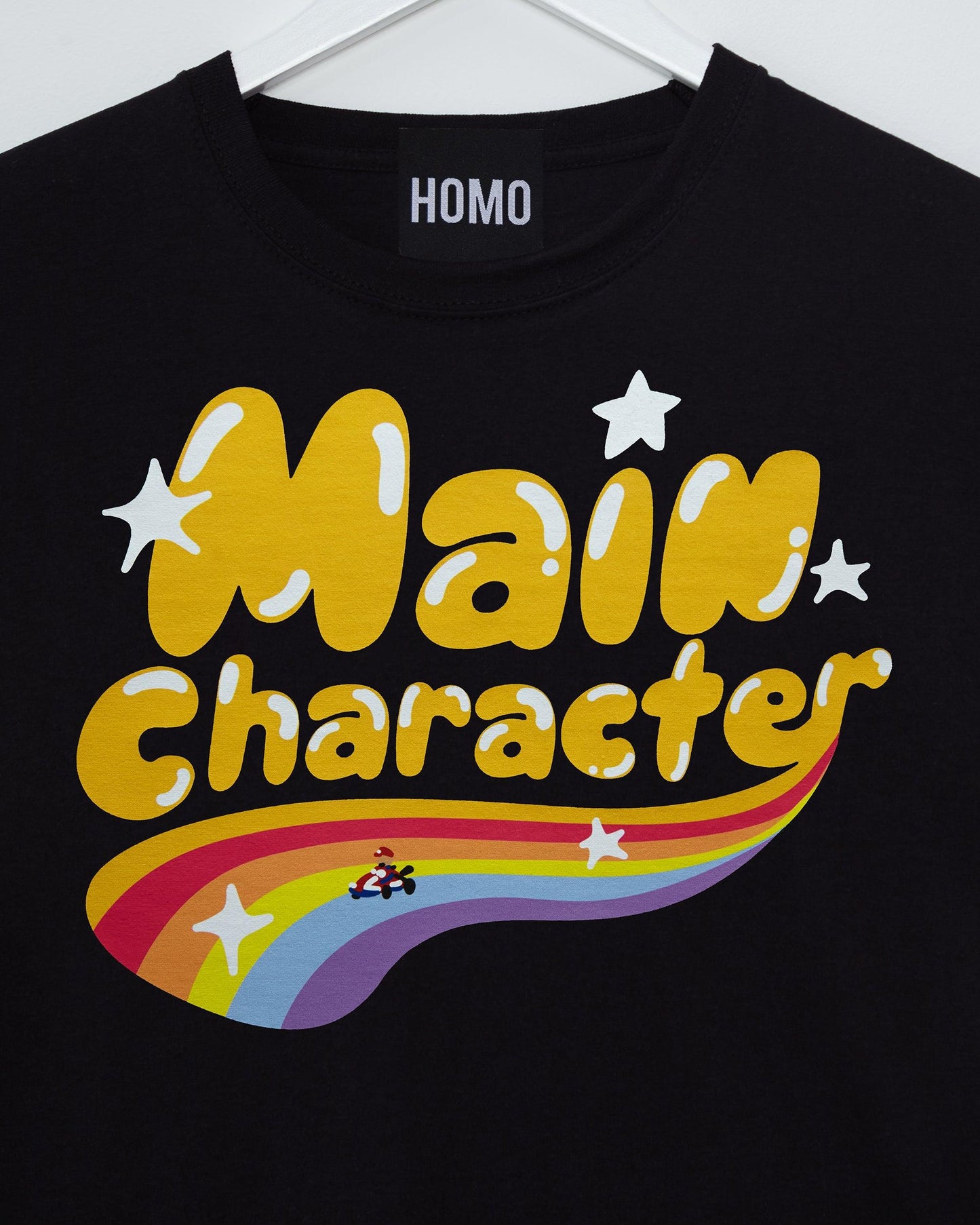 Gaymer: Main character on black - tshirt