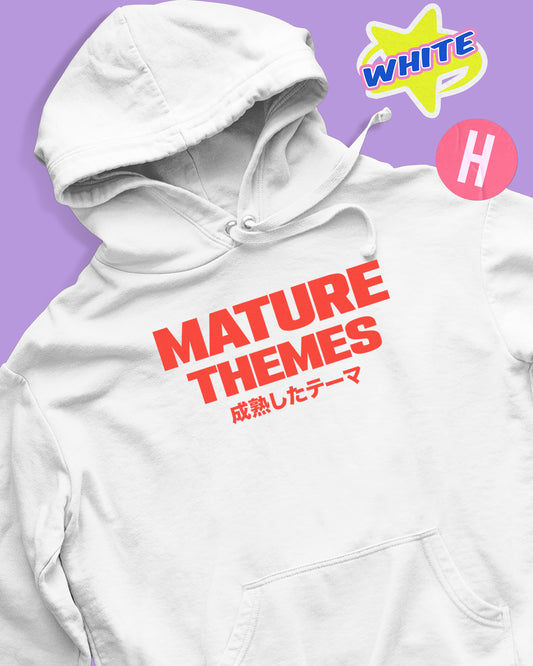 Mature themes soft style hoodie - white