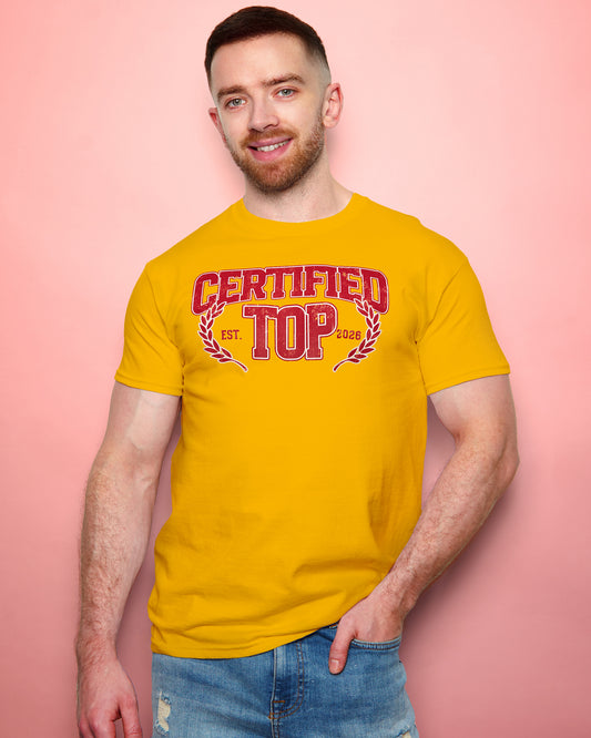 Certified Top (College style) t-shirt - yellow