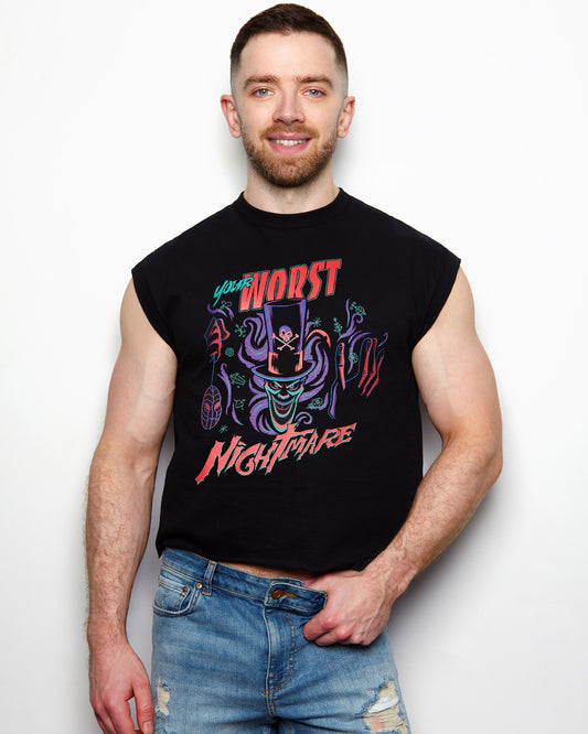 DISNEY VILLAINS: Shadow Man black - low cut cropped t-shirt