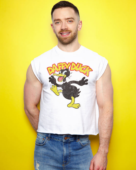 Official Looney Tunes: Daffy Duck low cut cropped T-Shirt - white