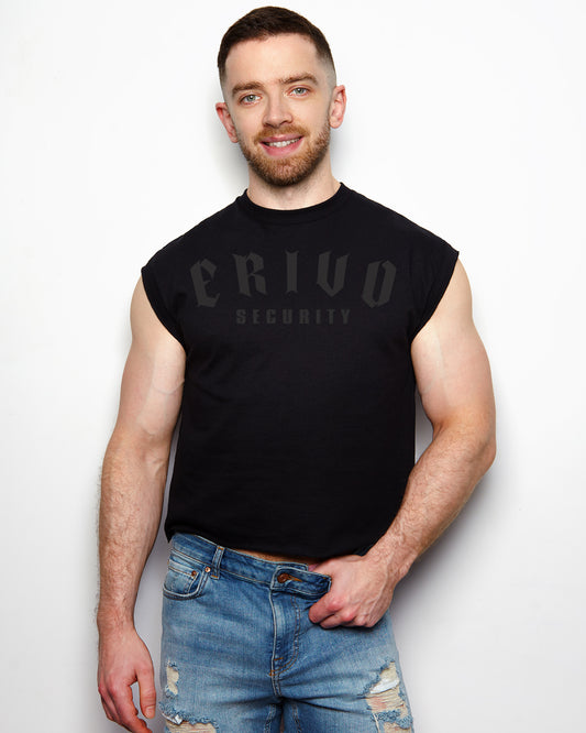 Security, grey on black - cropped tee