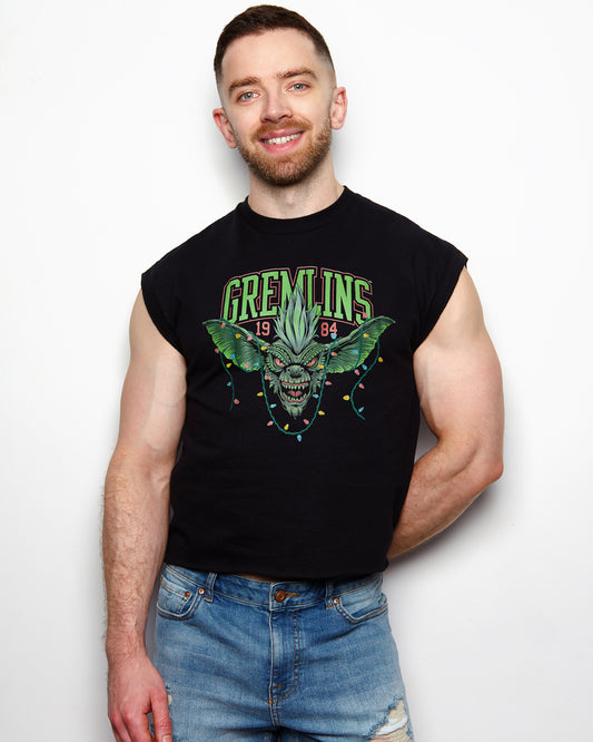 Official Gremlins Stripe 1984 low cut cropped tshirt