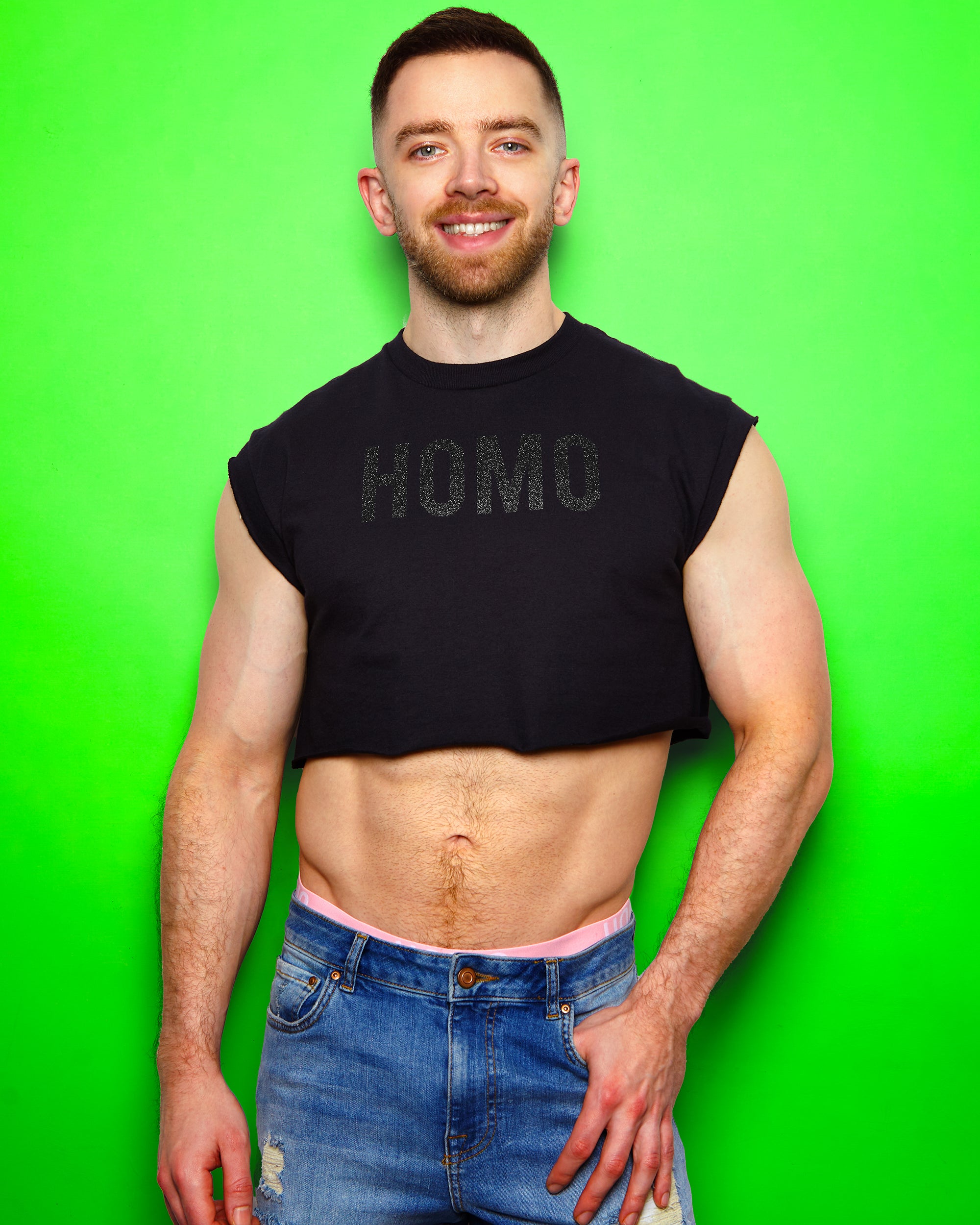 Black glitter gay crop top| Homolondon.com