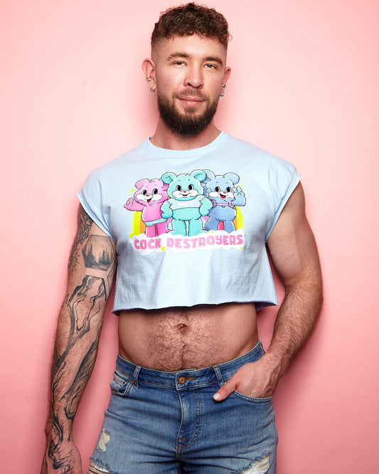 The cock destroyer bears - light blue crop top - HOMOLONDON