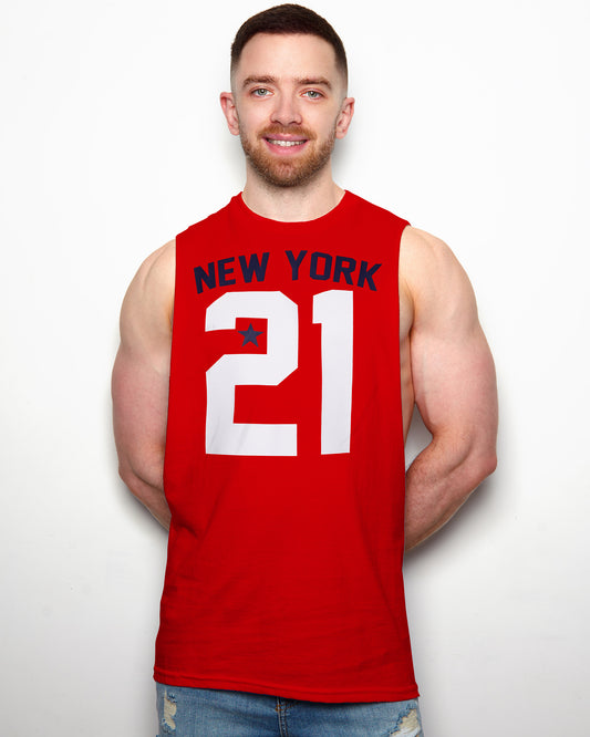 NEW YORK 21, sideless tee - red