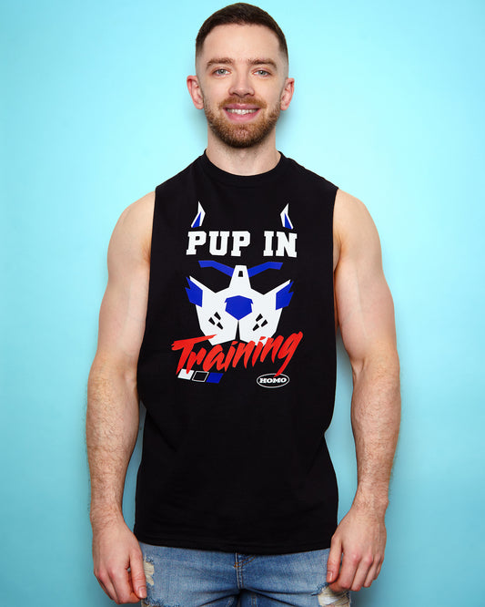 PUP Collection: Pup in training, sideless tee - blue/black