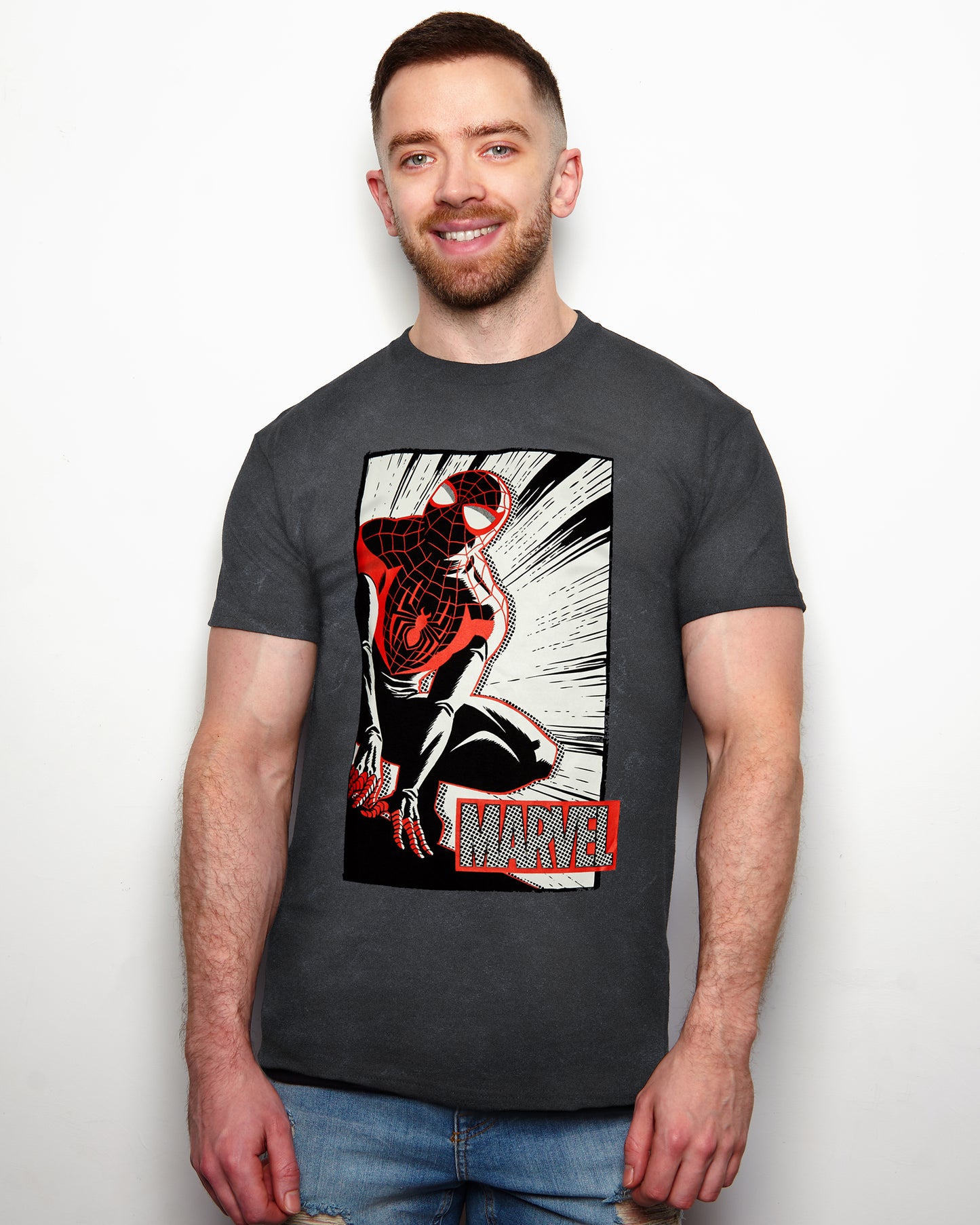 Official Marvel Comics, Spider-man distressed tee - Grey