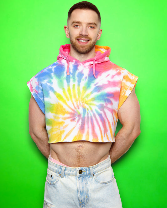 Tie-dye hooded sweatshirt - crop top