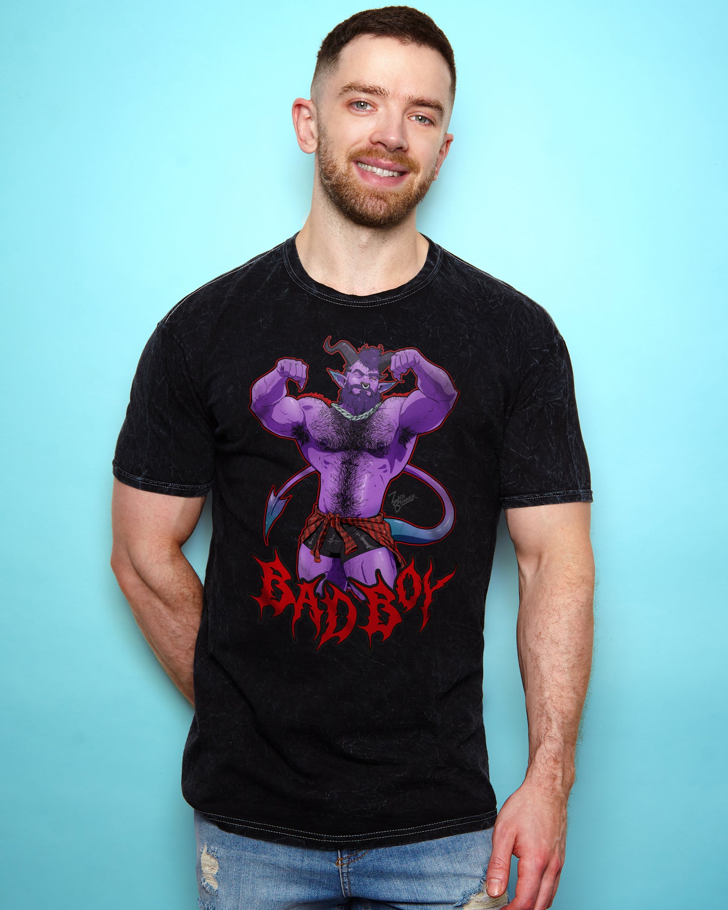Demon core: Daddy demon bad boy, stone washed t-shirt