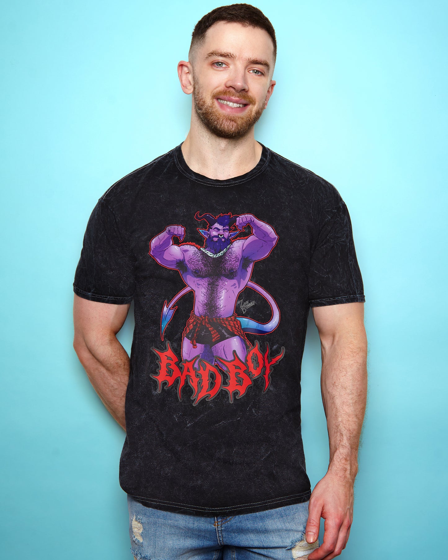 Demon core: Daddy demon bad boy, stone washed t-shirt