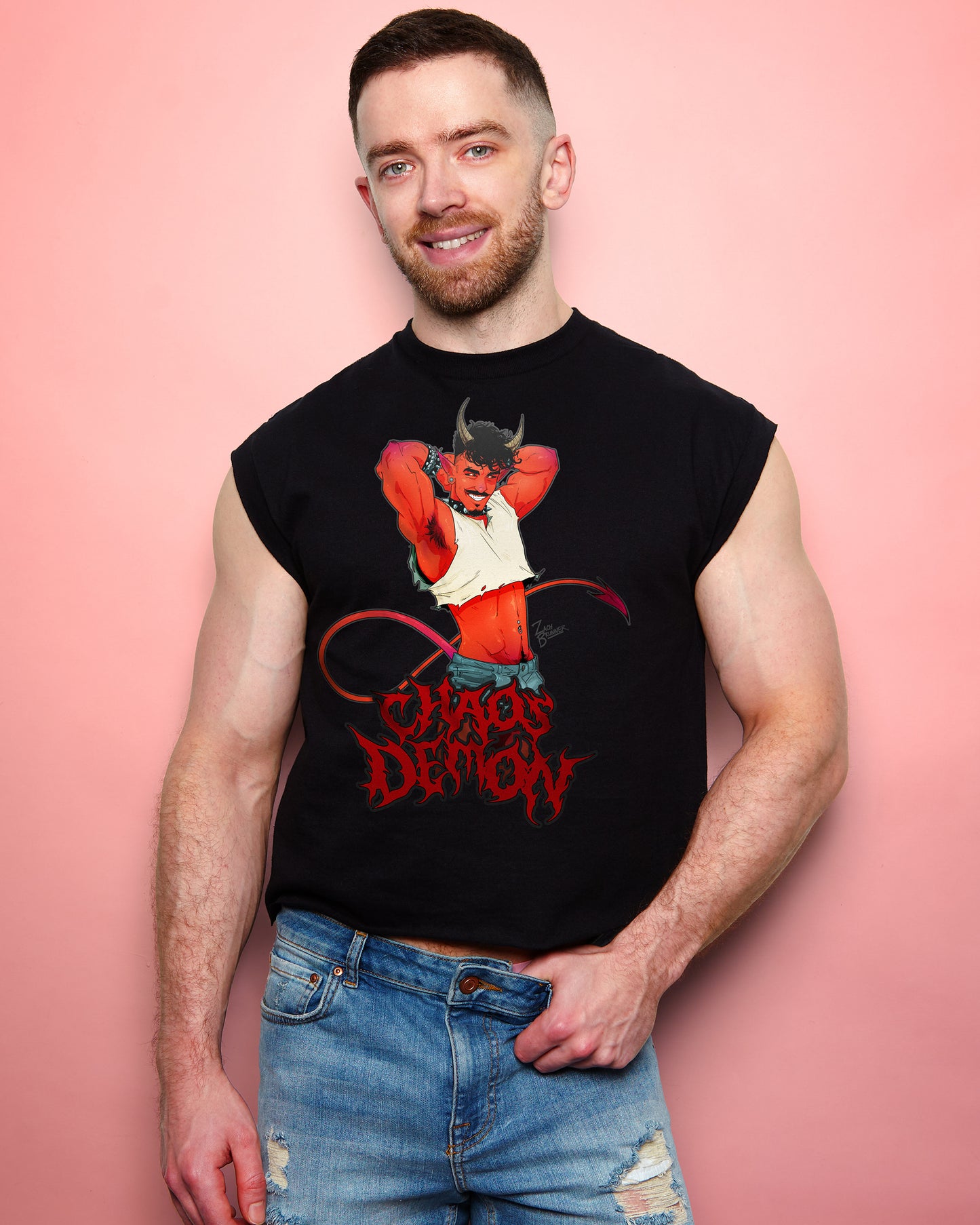 Demon core: Chaos demon low cut cropped t-shirt