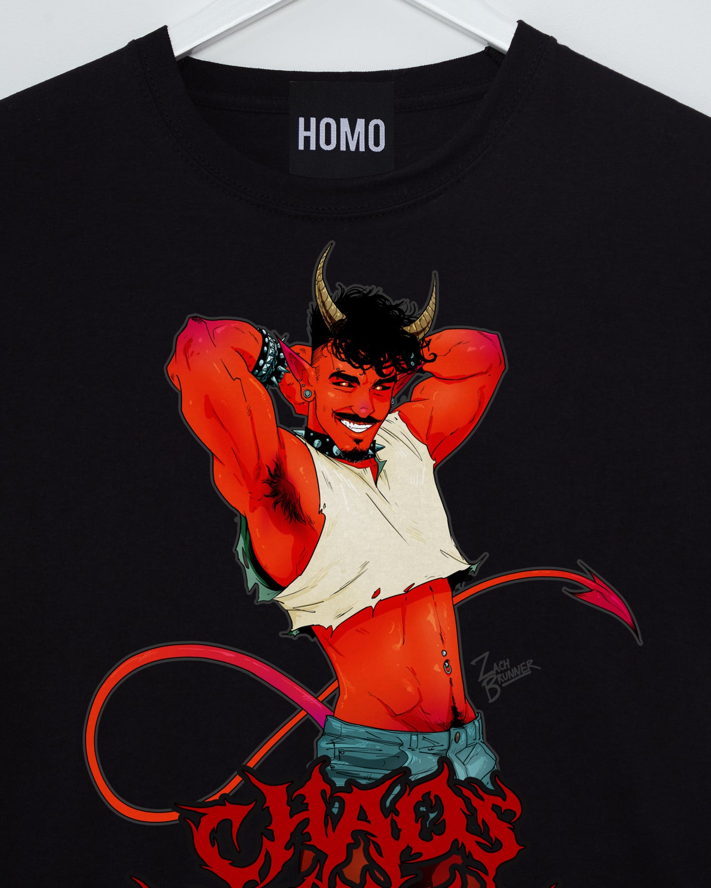 Demon core: Chaos demon low cut cropped t-shirt