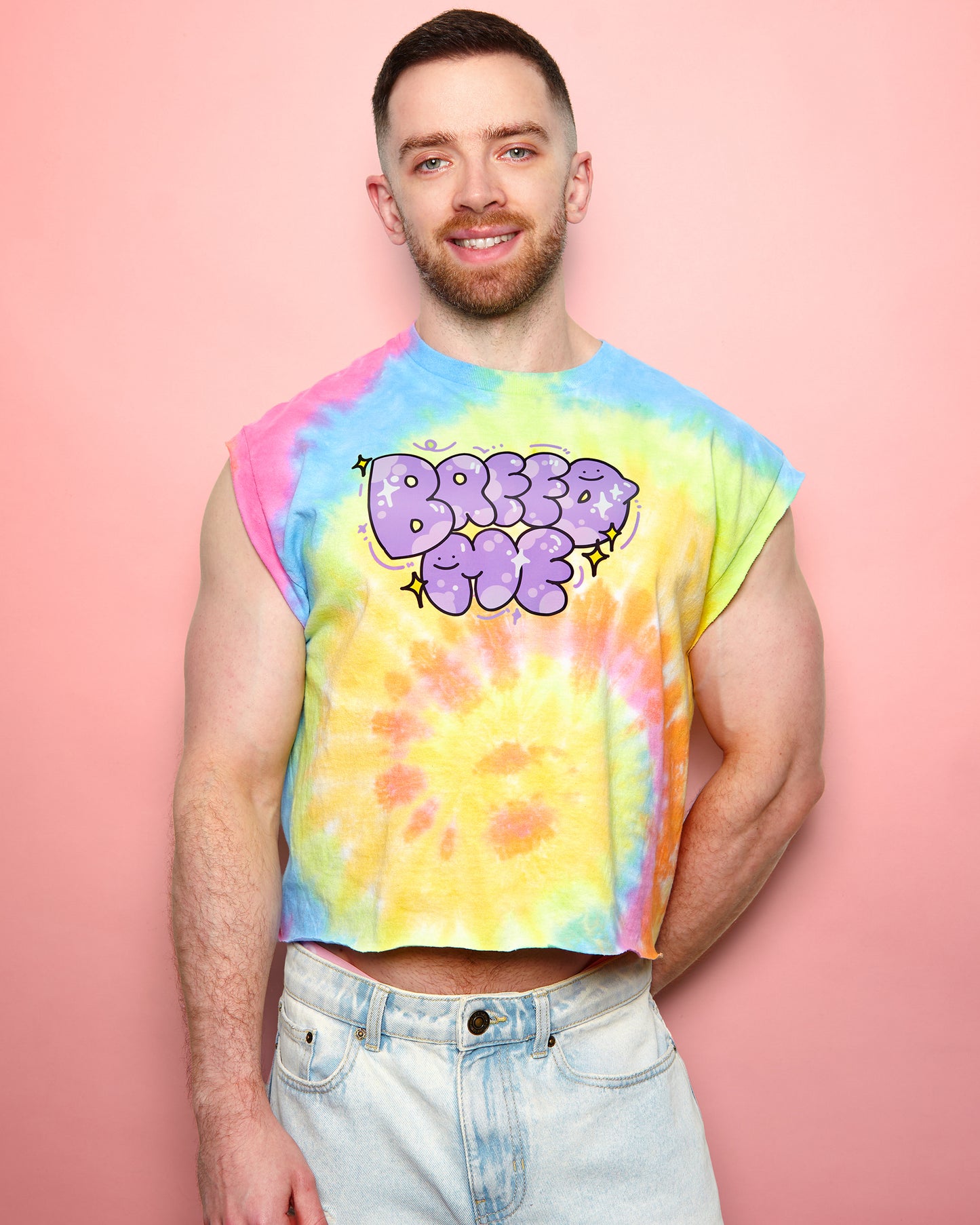 Gaymer: Breed me on tie-dye - low cut cropped tee