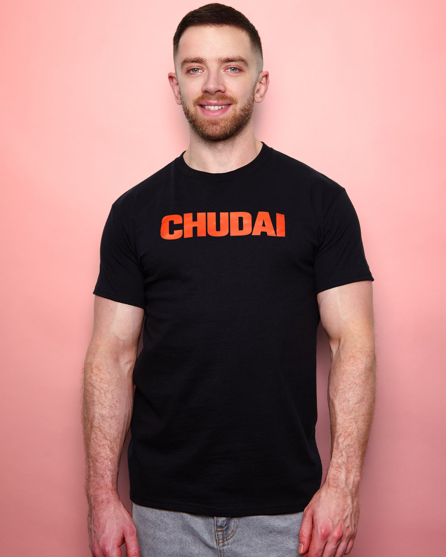 Chudai, red print on black - tshirt