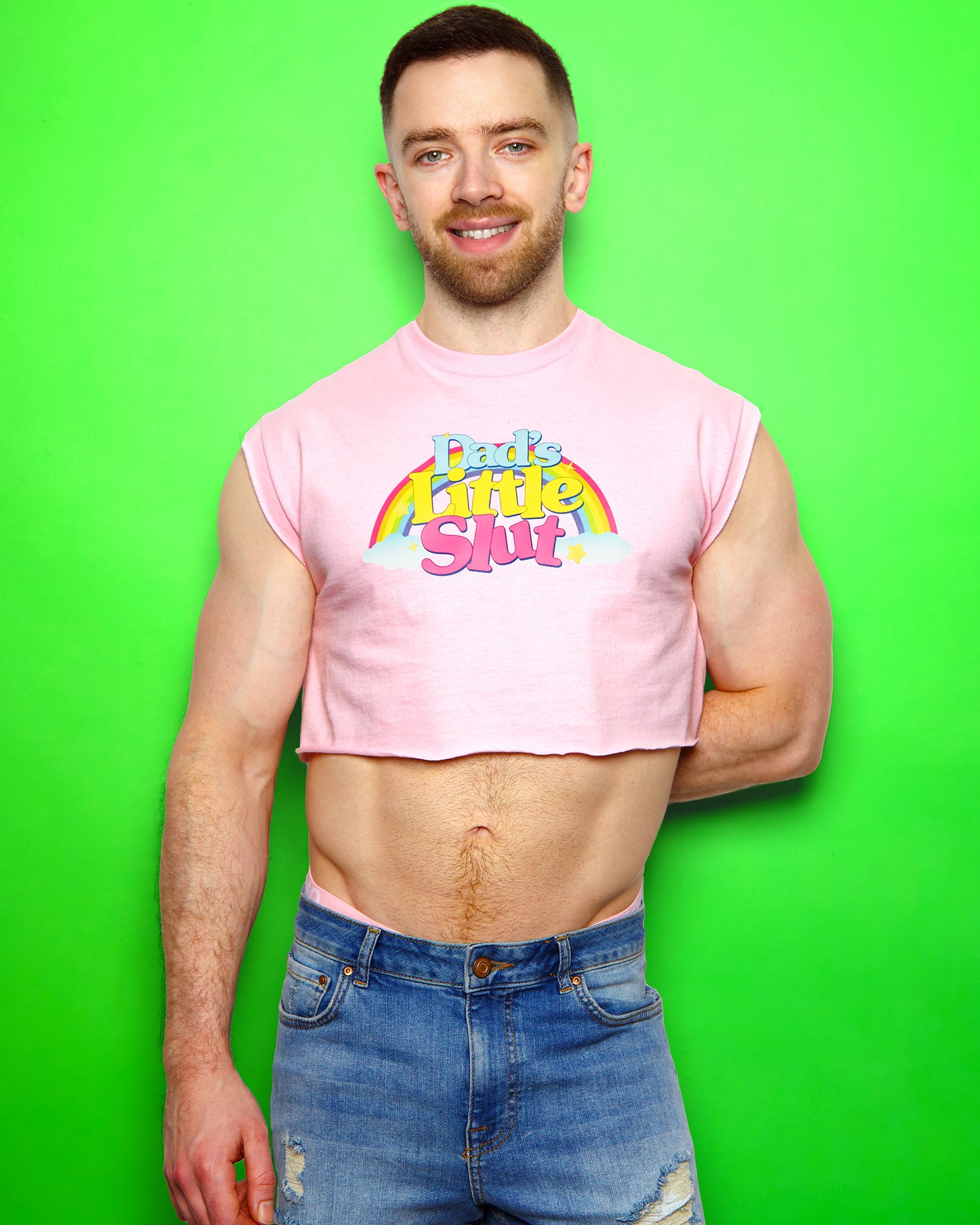 Dad's little s/ut on light pink - crop top