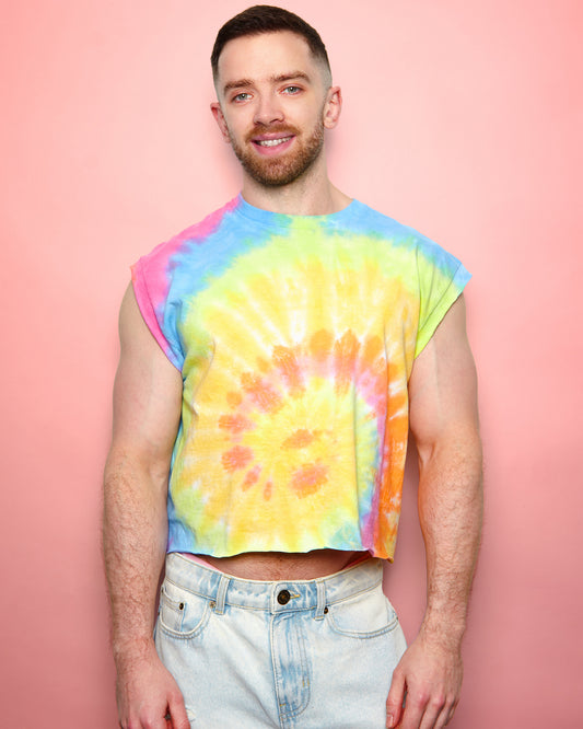 No Print just vibes: Tie-dye low cut crop top