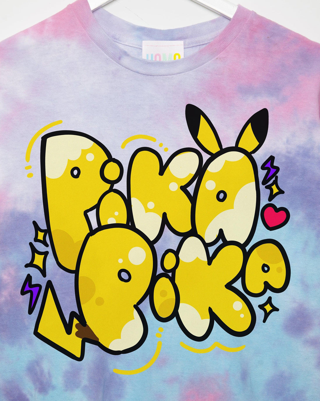 Gaymer: Yellow slogan on on pink tie-dye - low cut crop top
