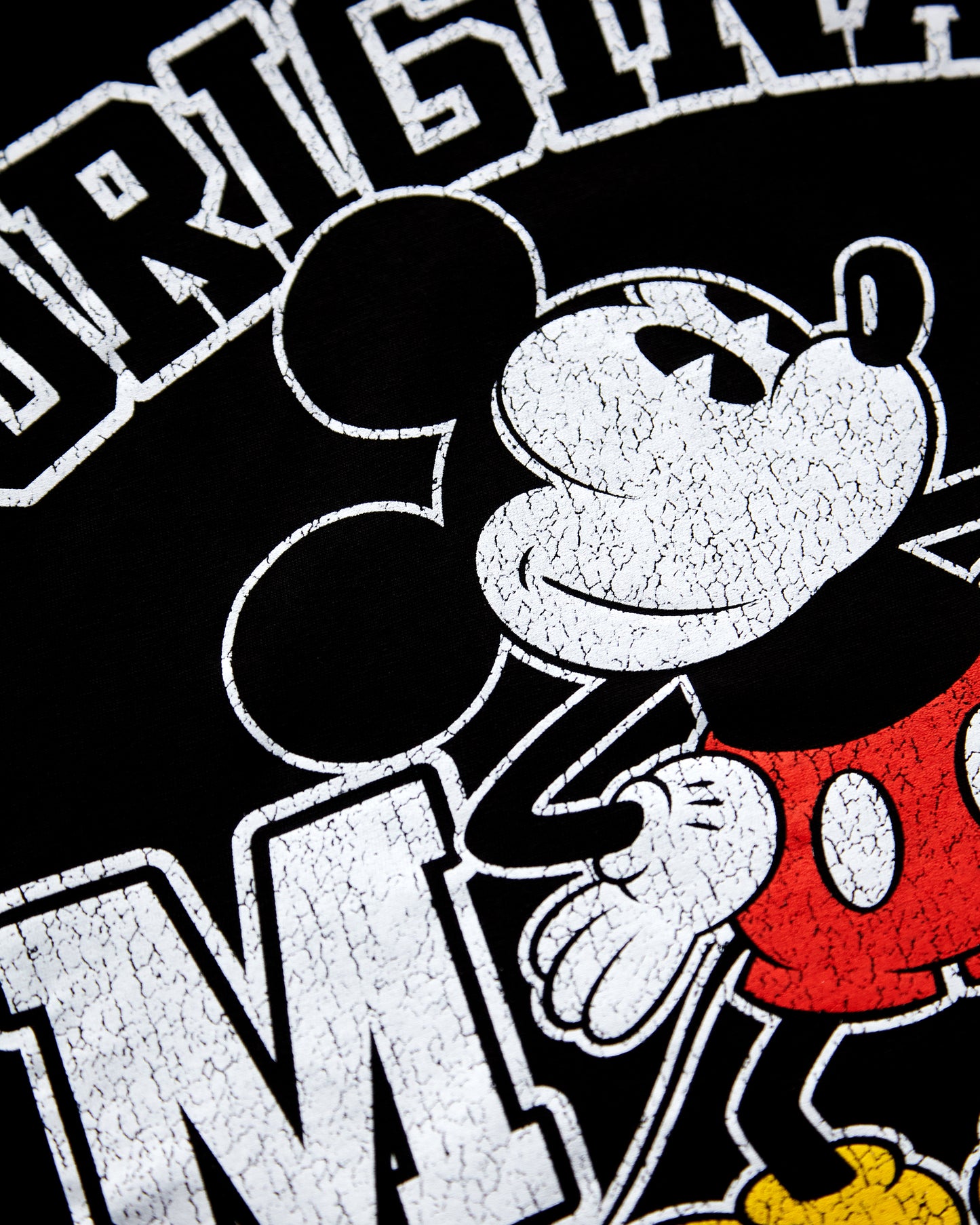 Disney Unisex T-Shirt: Mickey Mouse Original low cut cropped tee - Black