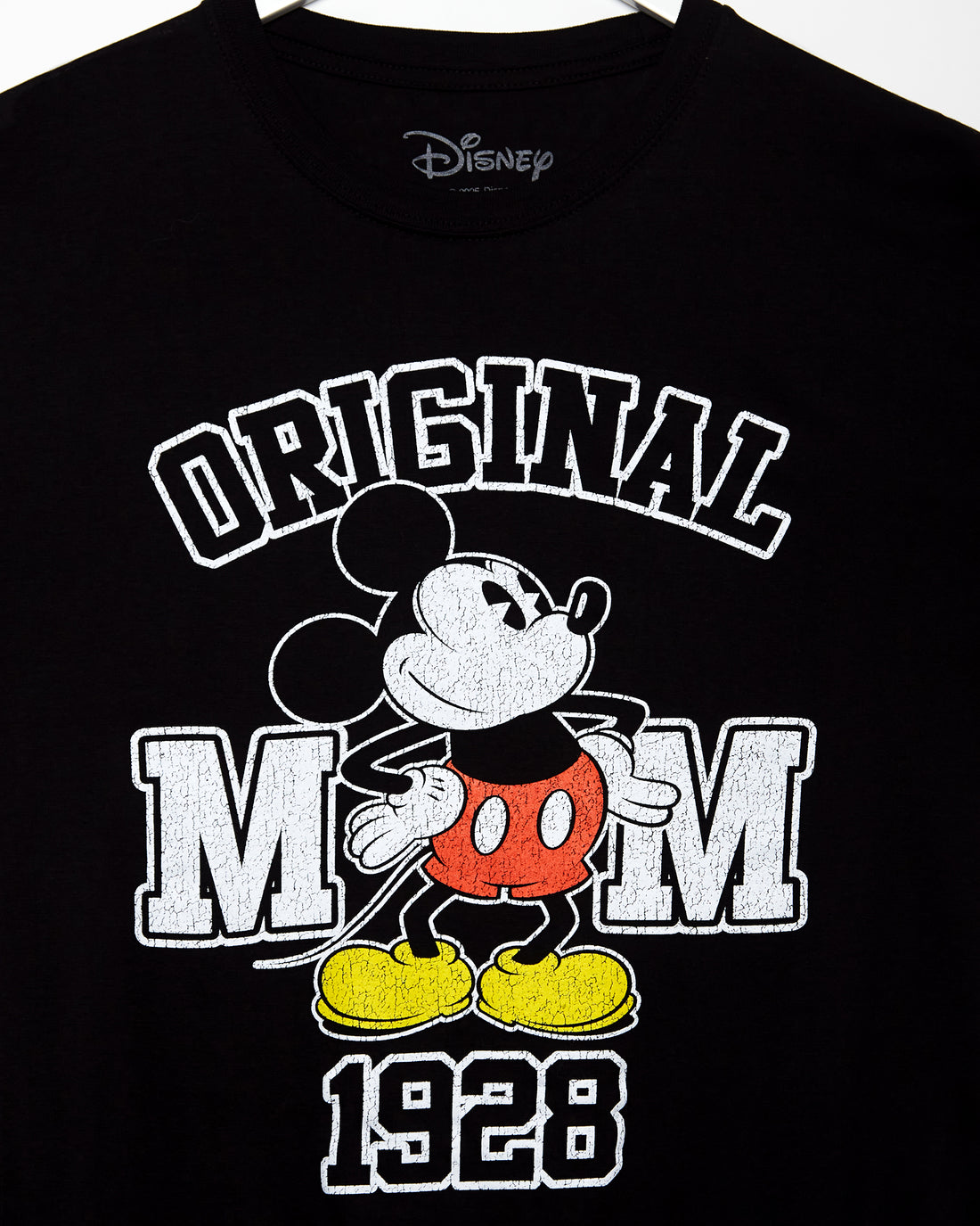 Disney Unisex T-Shirt: Mickey Mouse Original low cut cropped tee - Black