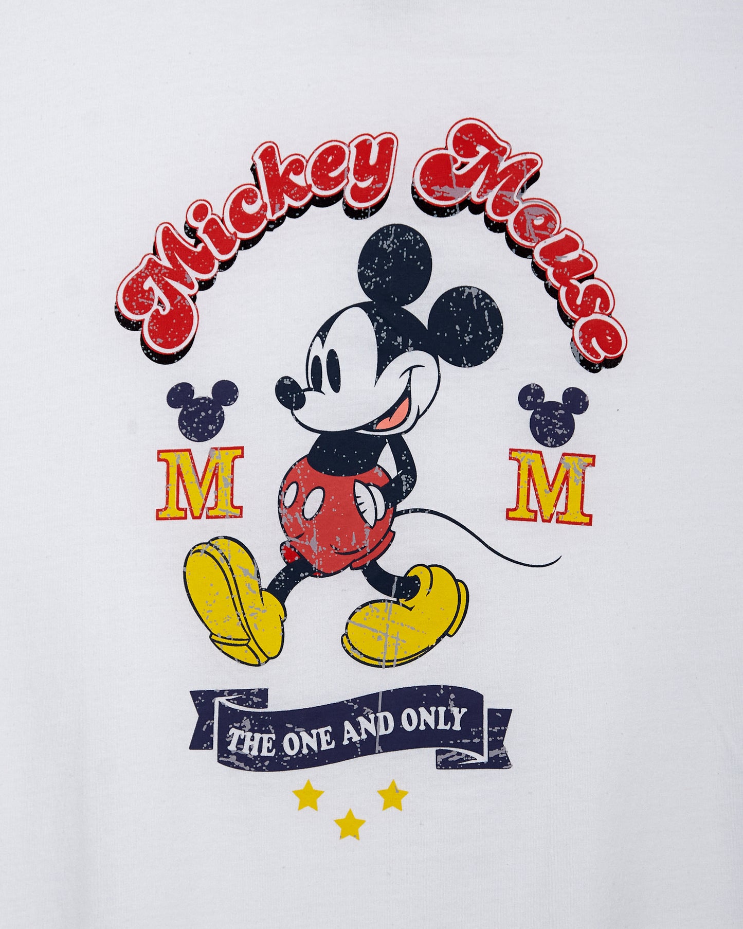 Disney Unisex T-Shirt: Mickey Mouse One & Only low cut cropped tee - white