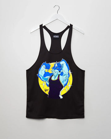 Flexing wolf wrestler Magnus - tank - HOMOLONDON