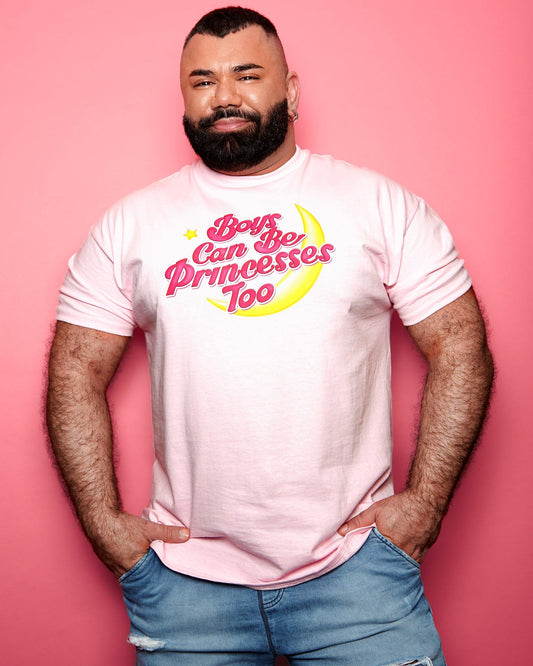Break Stereotypes: Boys can be princesses too on pink - tee - HOMOLONDON