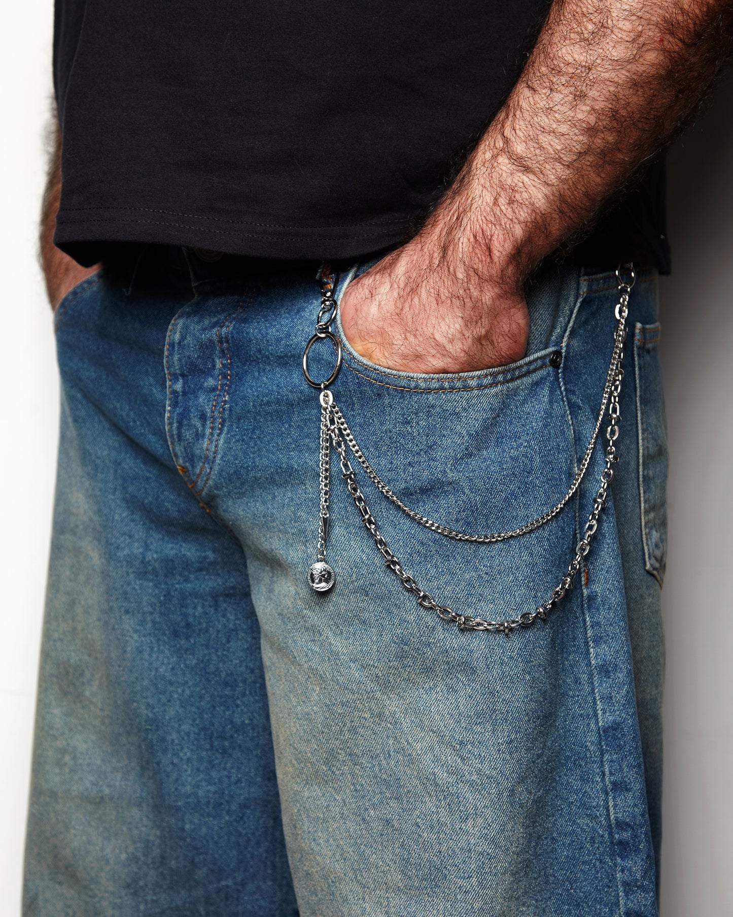 Pendant Y2K jeans chain - Silver