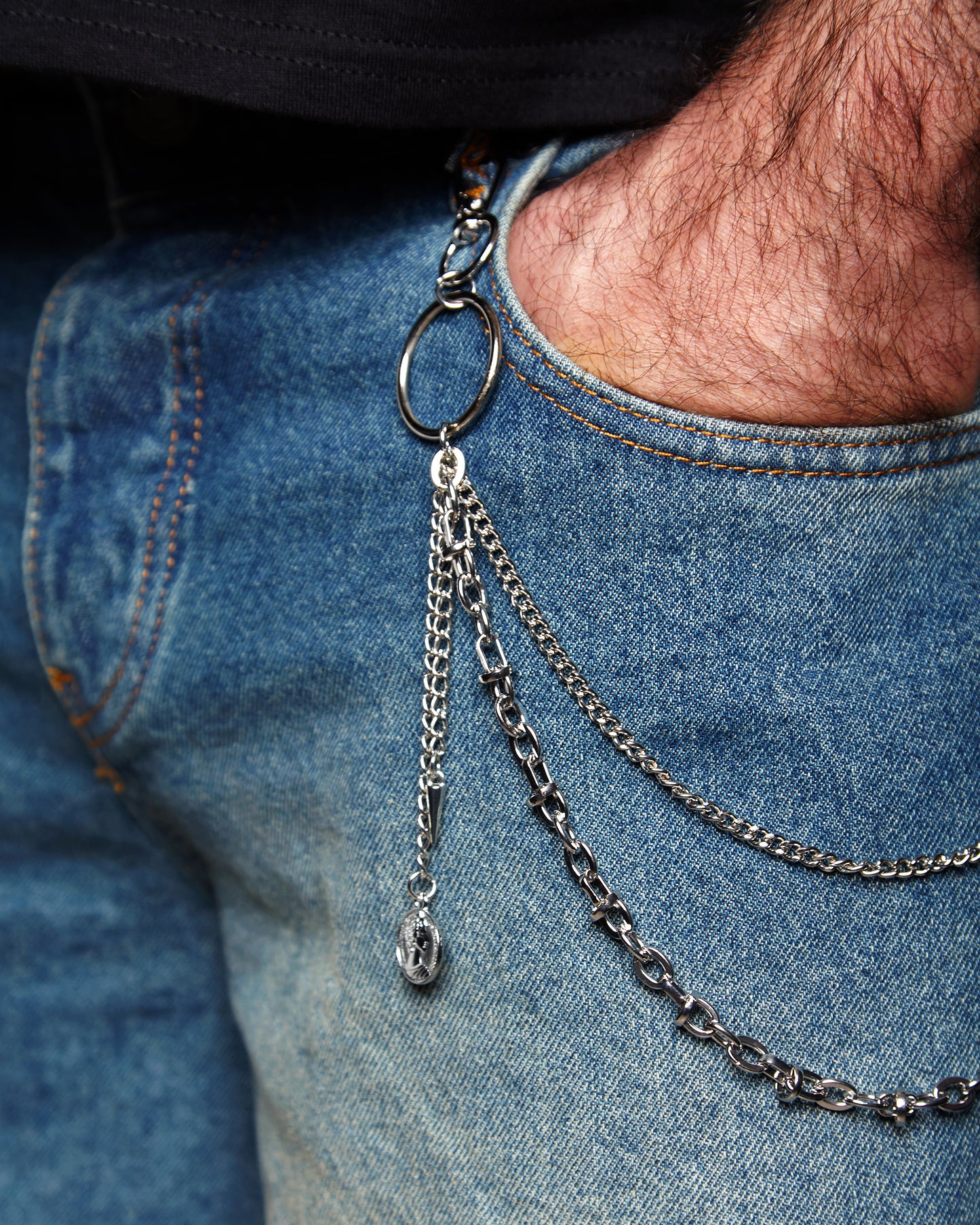 Pendant Y2K jeans chain - Silver