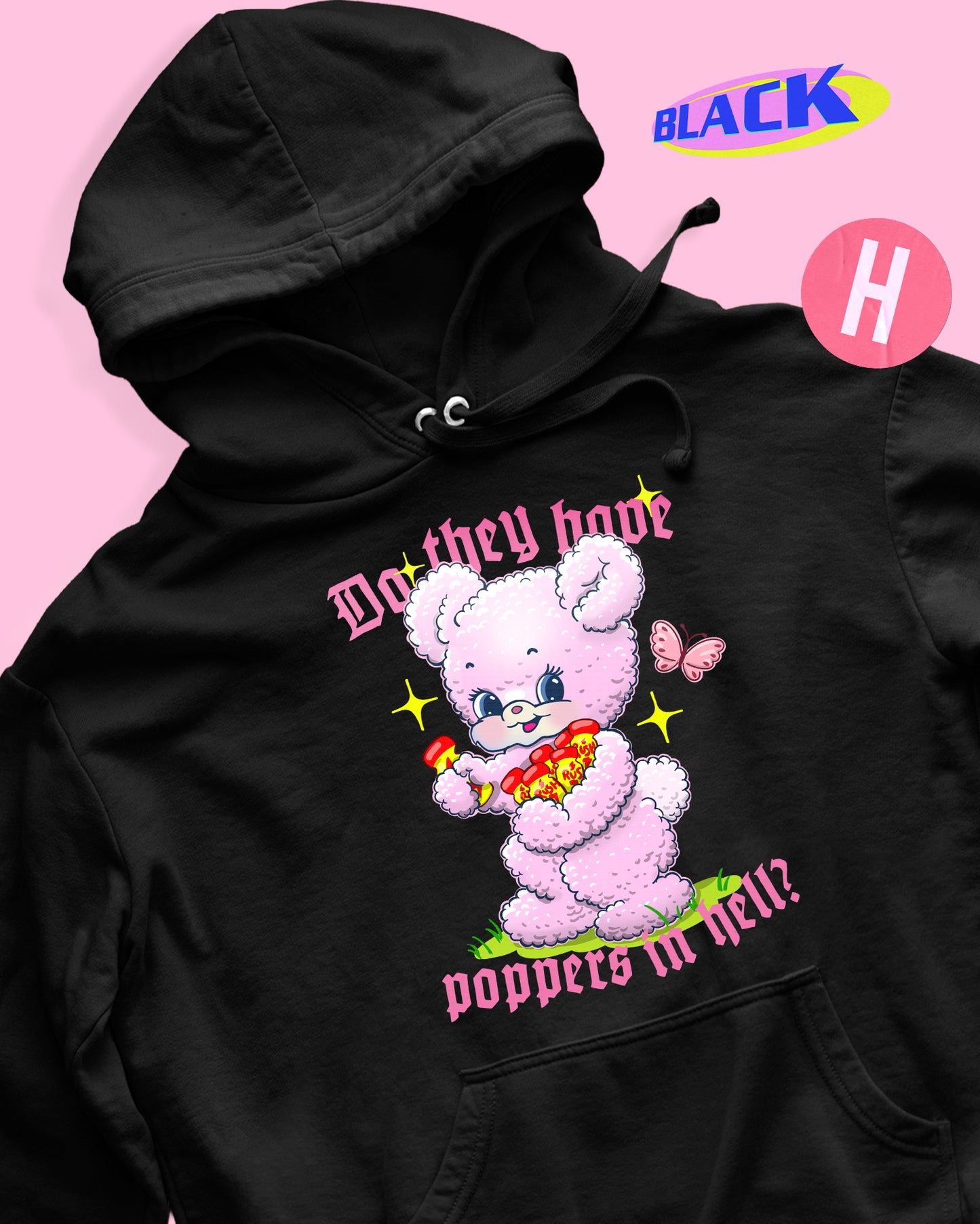 Do they have p0ppers in hell? soft style hoodie - black