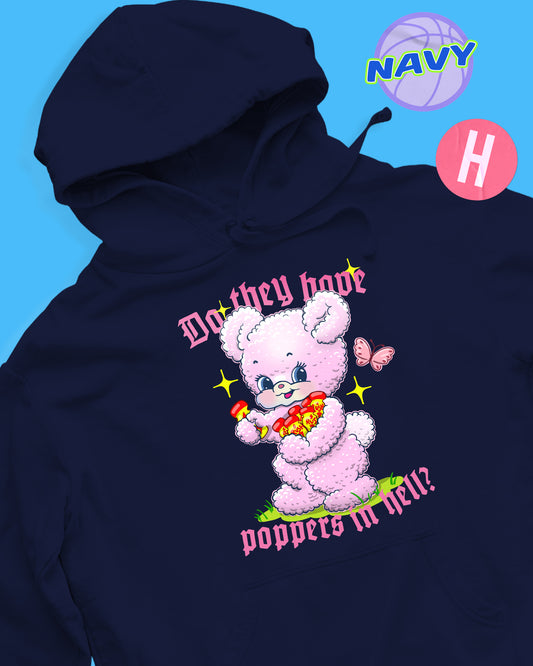 Do they have p0ppers in hell? soft style hoodie - navy