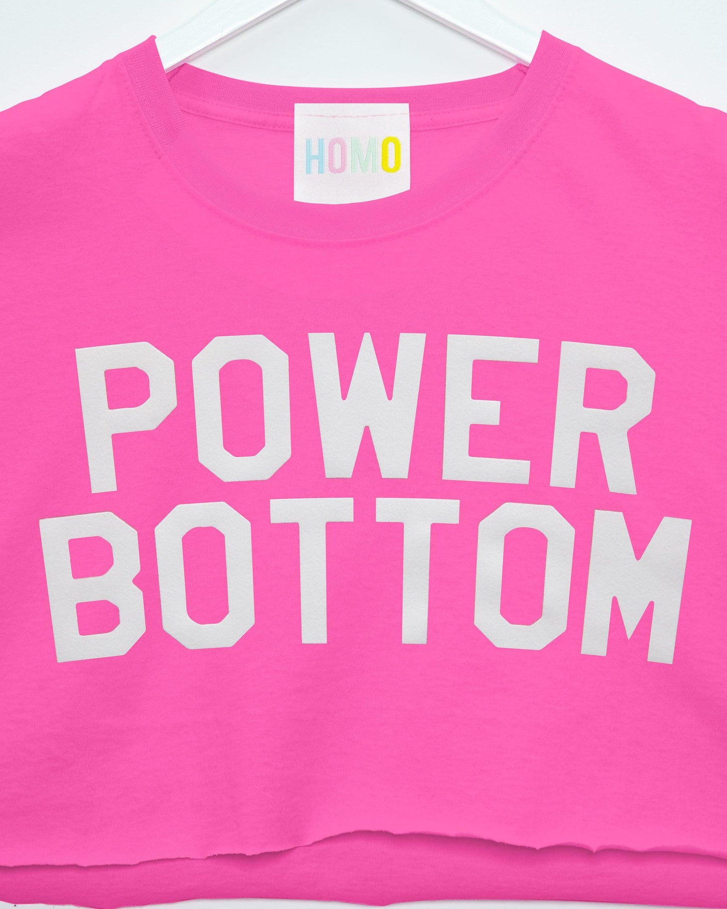 White flock power bottom - candy pink crop top - HOMOLONDON