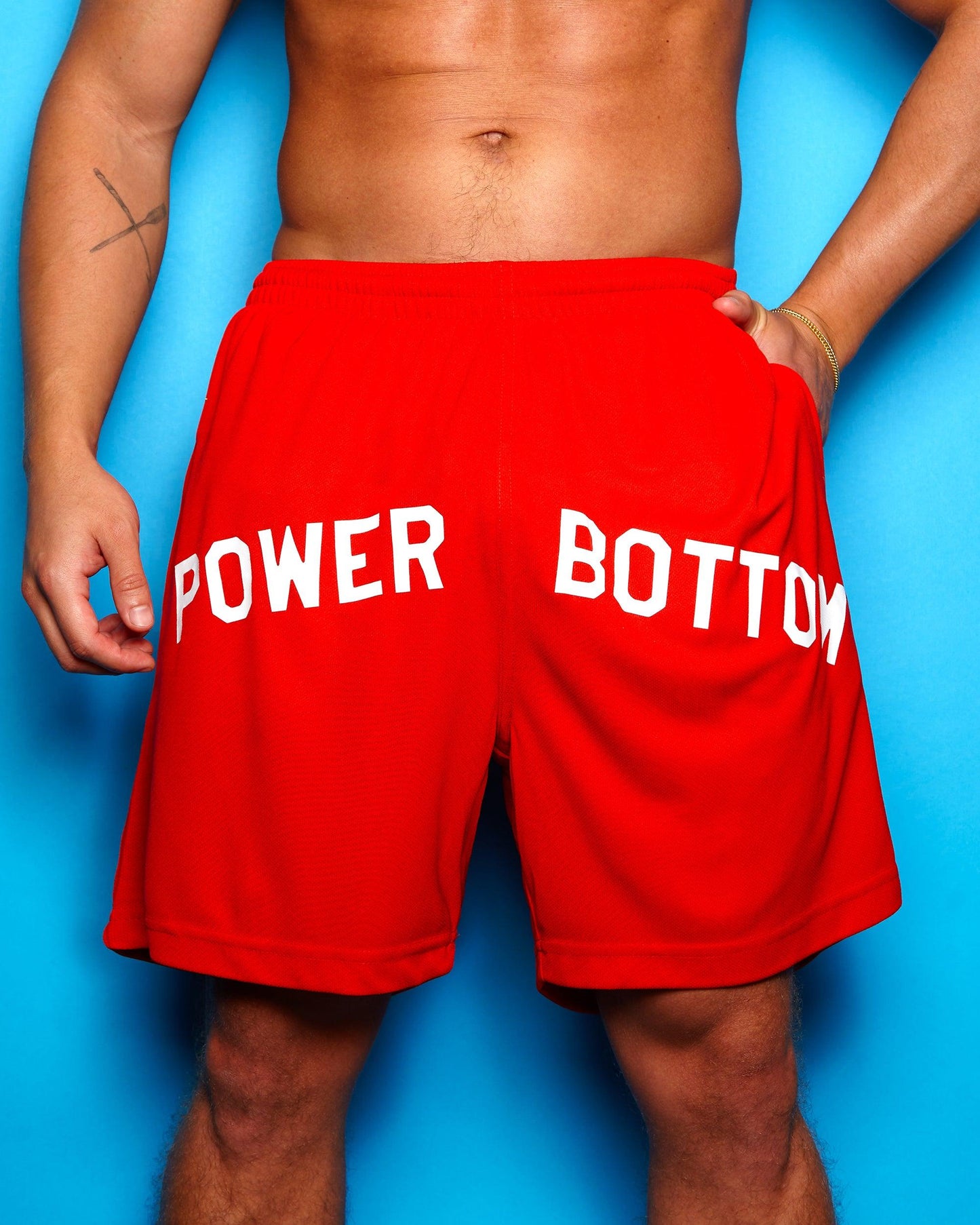 Power Bottom - red basketball shorts