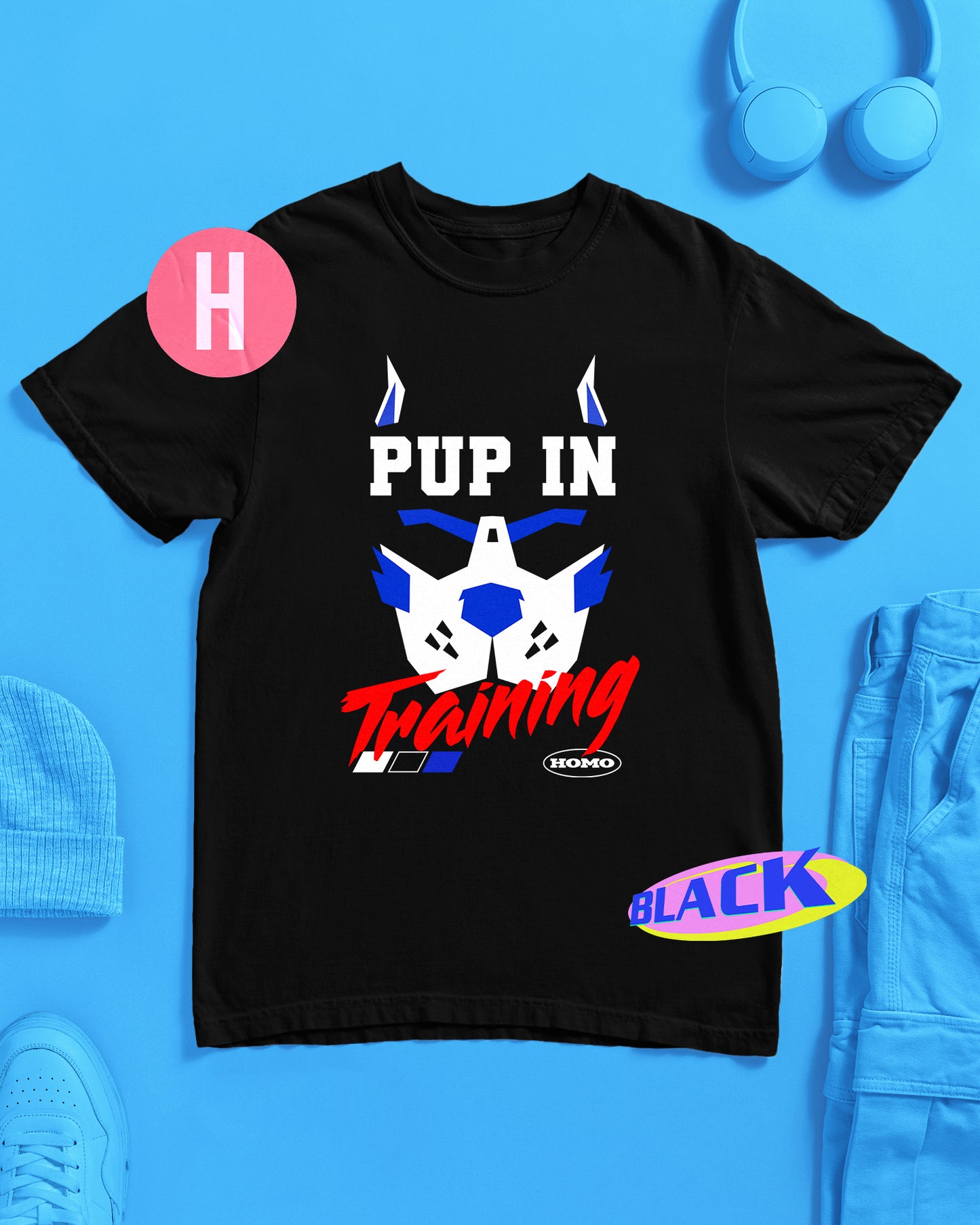 PUP Collection: Pup in training, tee - blue/black