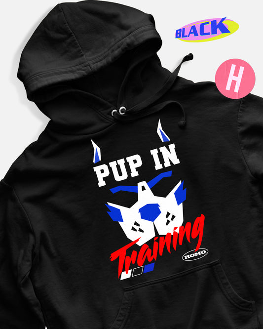 PUP Collection: Pup in training, soft style hoodie - blue/black