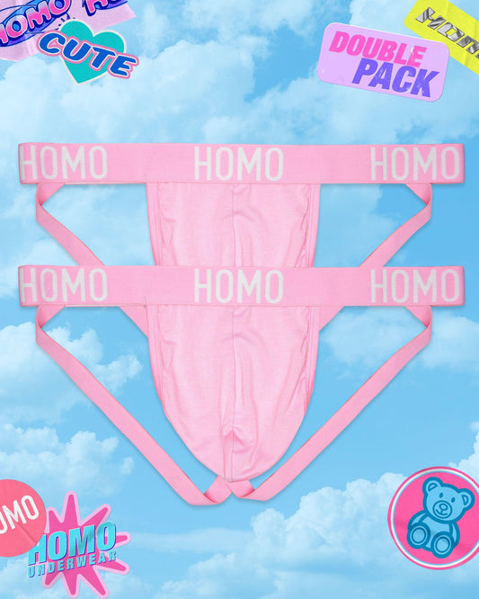 DOUBLE PACK: HOMO classic jock - pink - HOMOLONDON