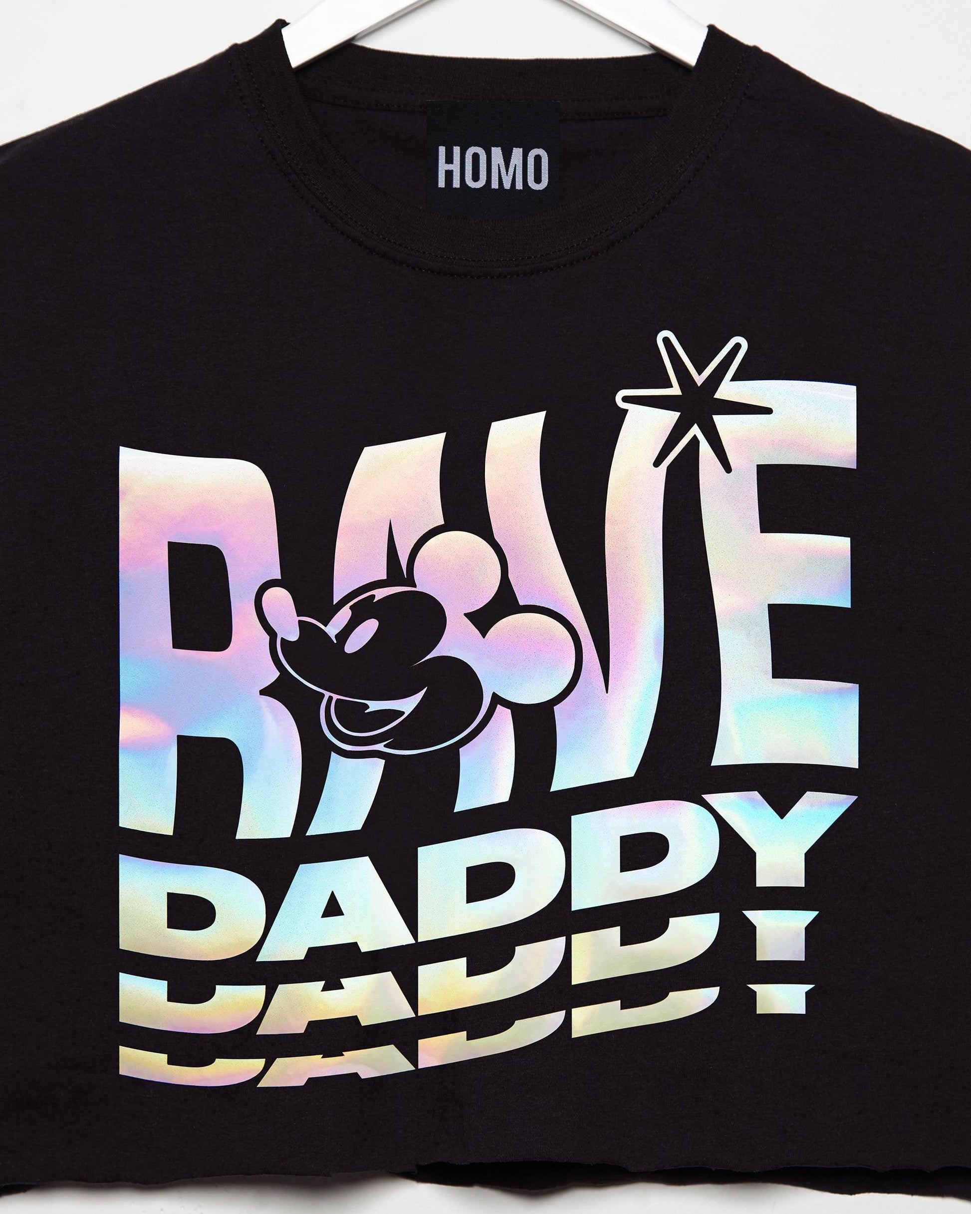 Rave Daddy, Hologram - men's crop top - HOMOLONDON