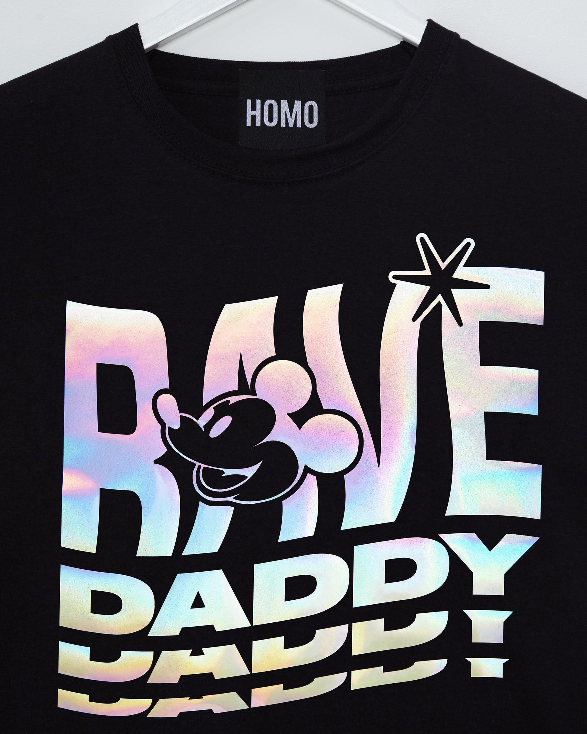 Rave Daddy, hologram - mens tshirt - HOMOLONDON