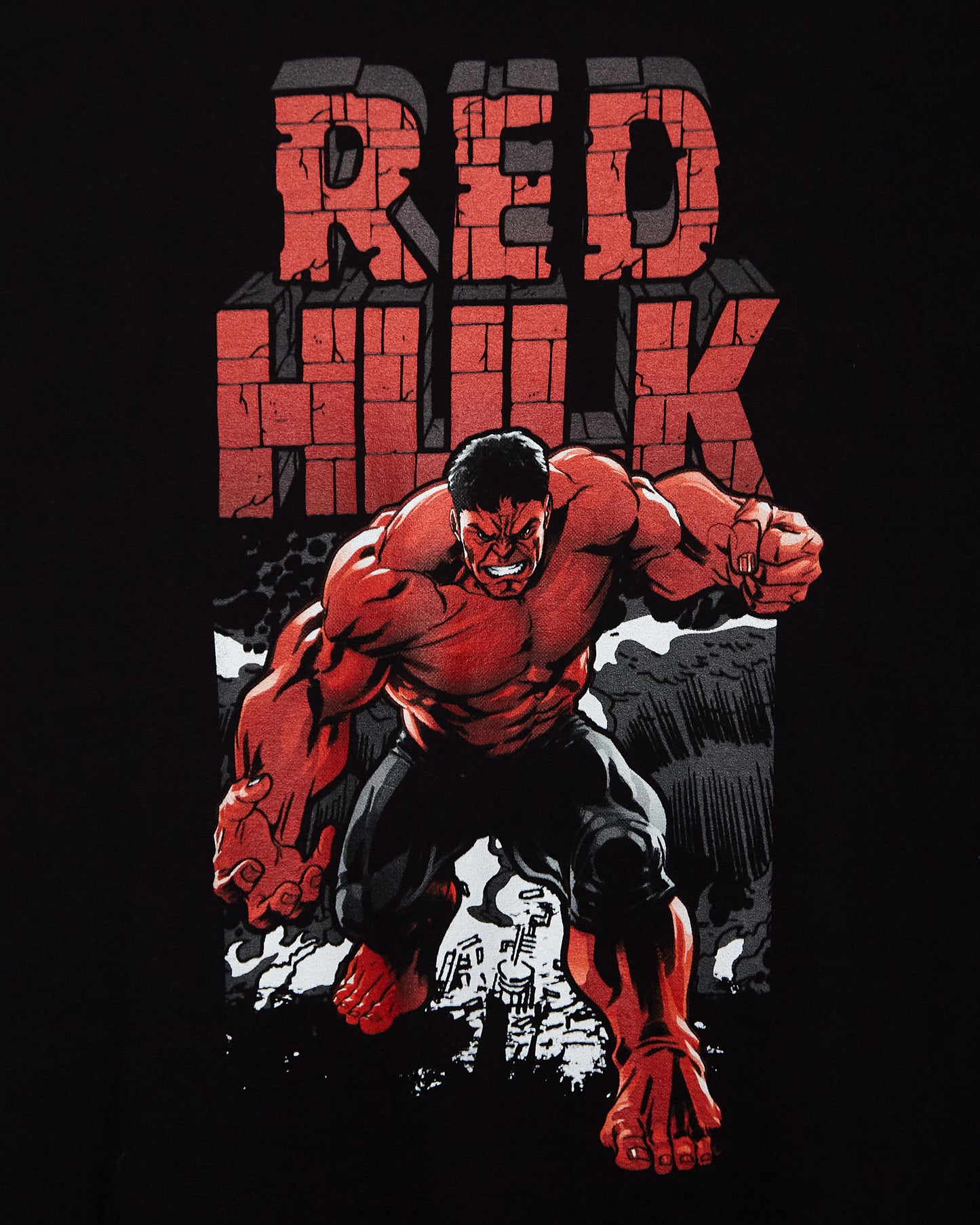 Official Marvel Comics, Red Hulk Comic low cut cropped t-shirt- black