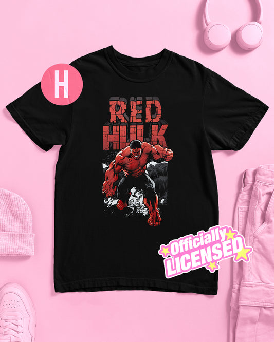 Official Marvel Comics, Red Hulk Comic Unisex T-Shirt - black