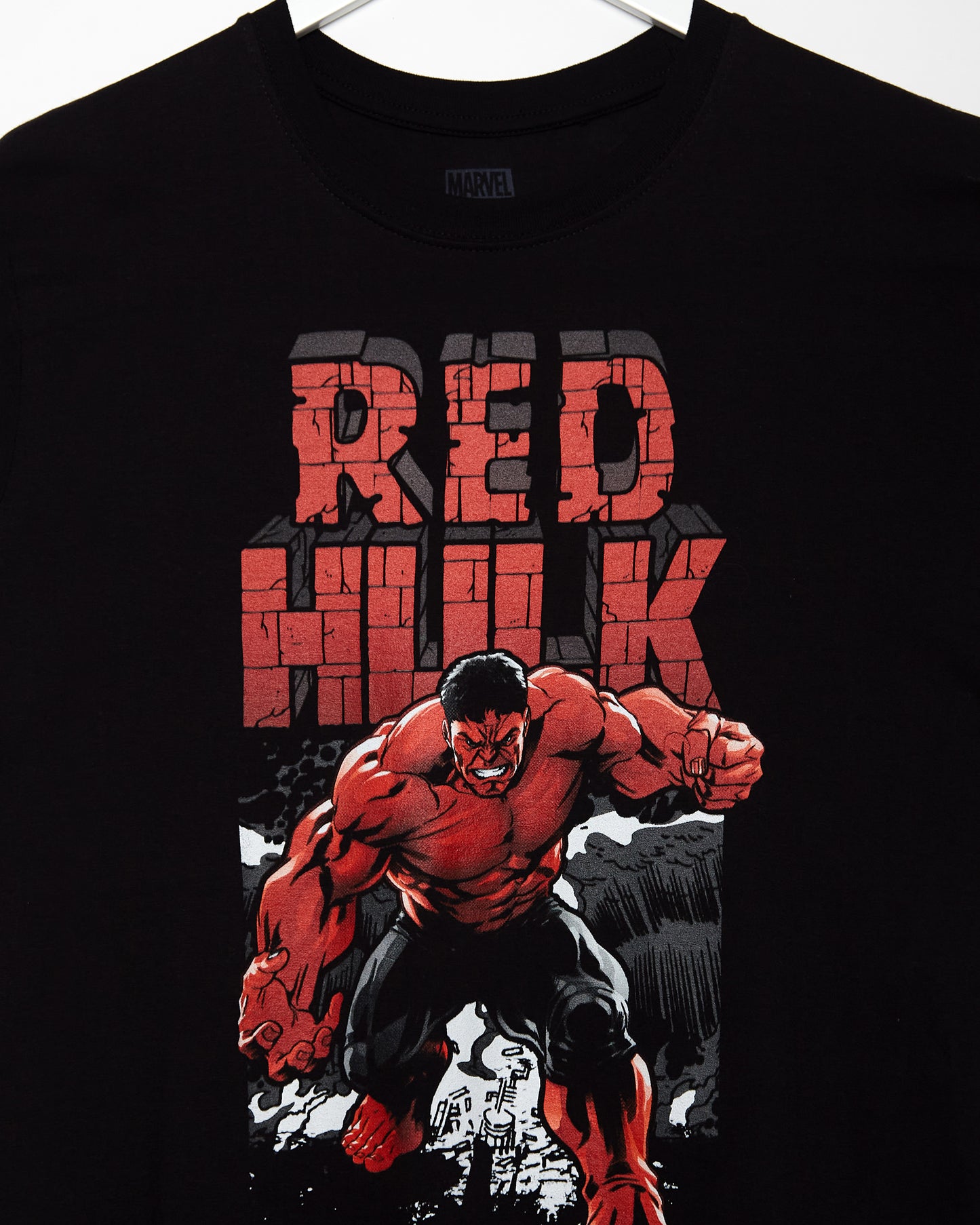 Official Marvel Comics, Red Hulk Comic low cut cropped t-shirt- black