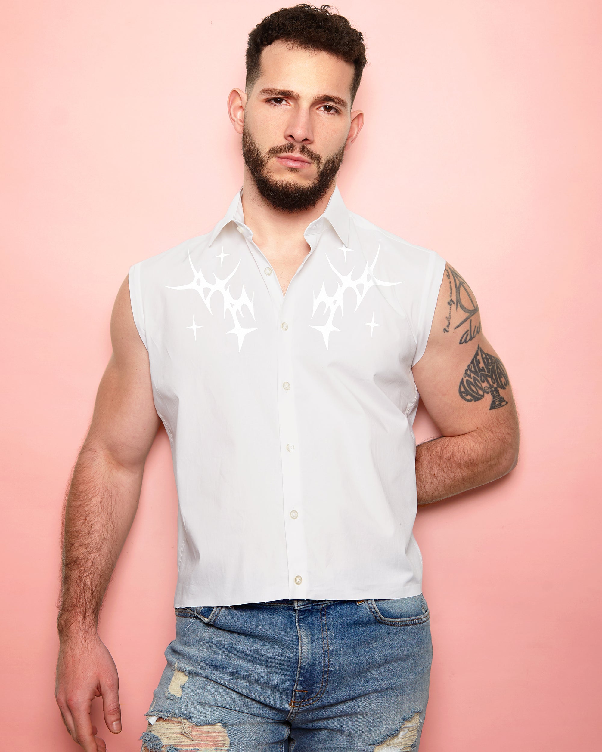 Mens Cyber tribal cropped shirt | Buy Now!
